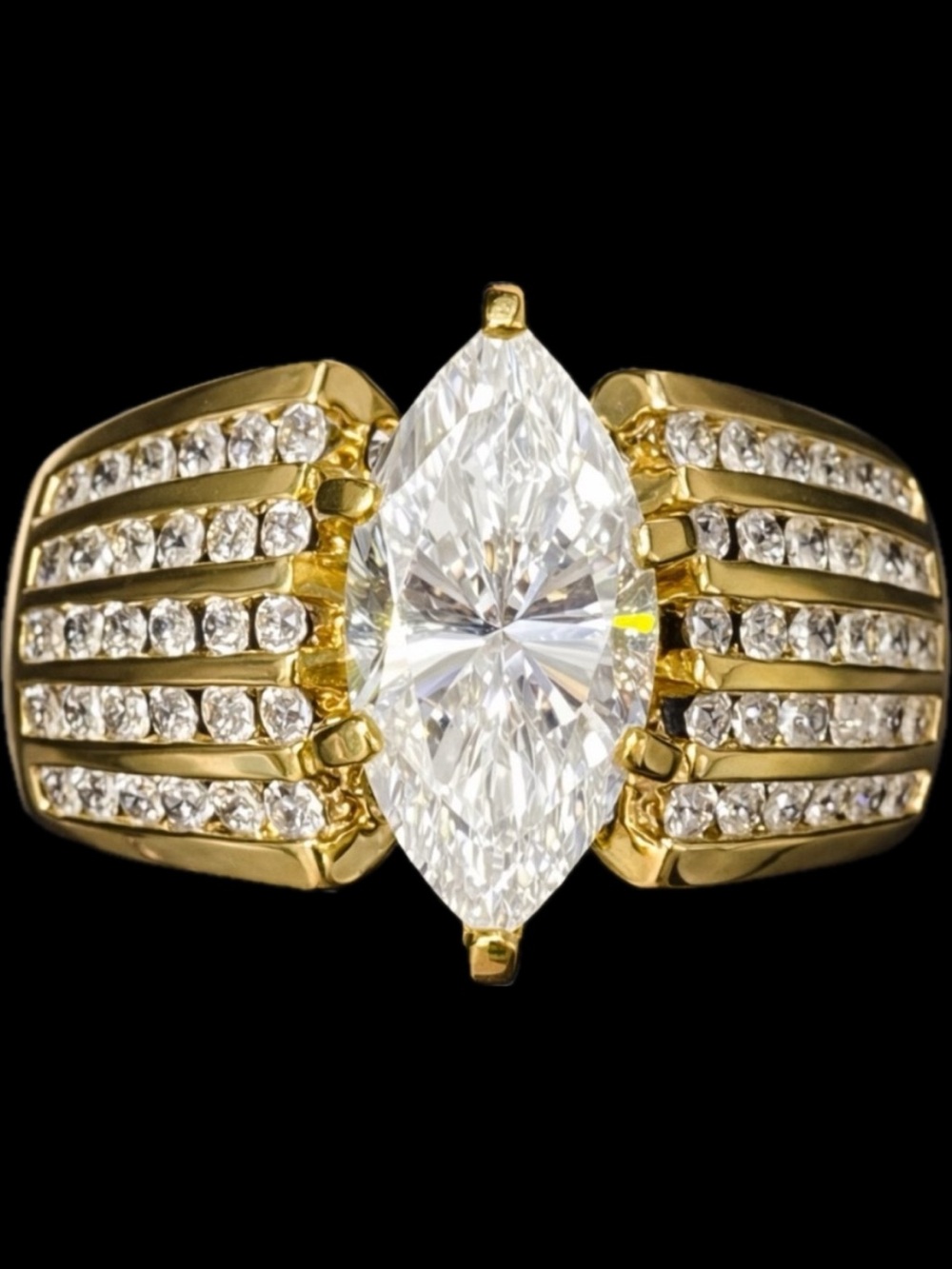 Victoria Wieck vintage Marquise Solitaire CZ engagement wedding band ring gold